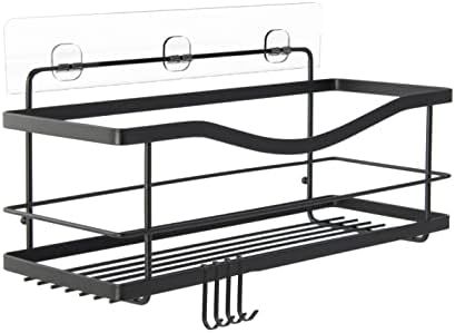 KINCMAX Shower Caddy Basket Shelf with Hooks, Caddy Organizer Wall Mounted Rustproof Basket with ... | Amazon (US)