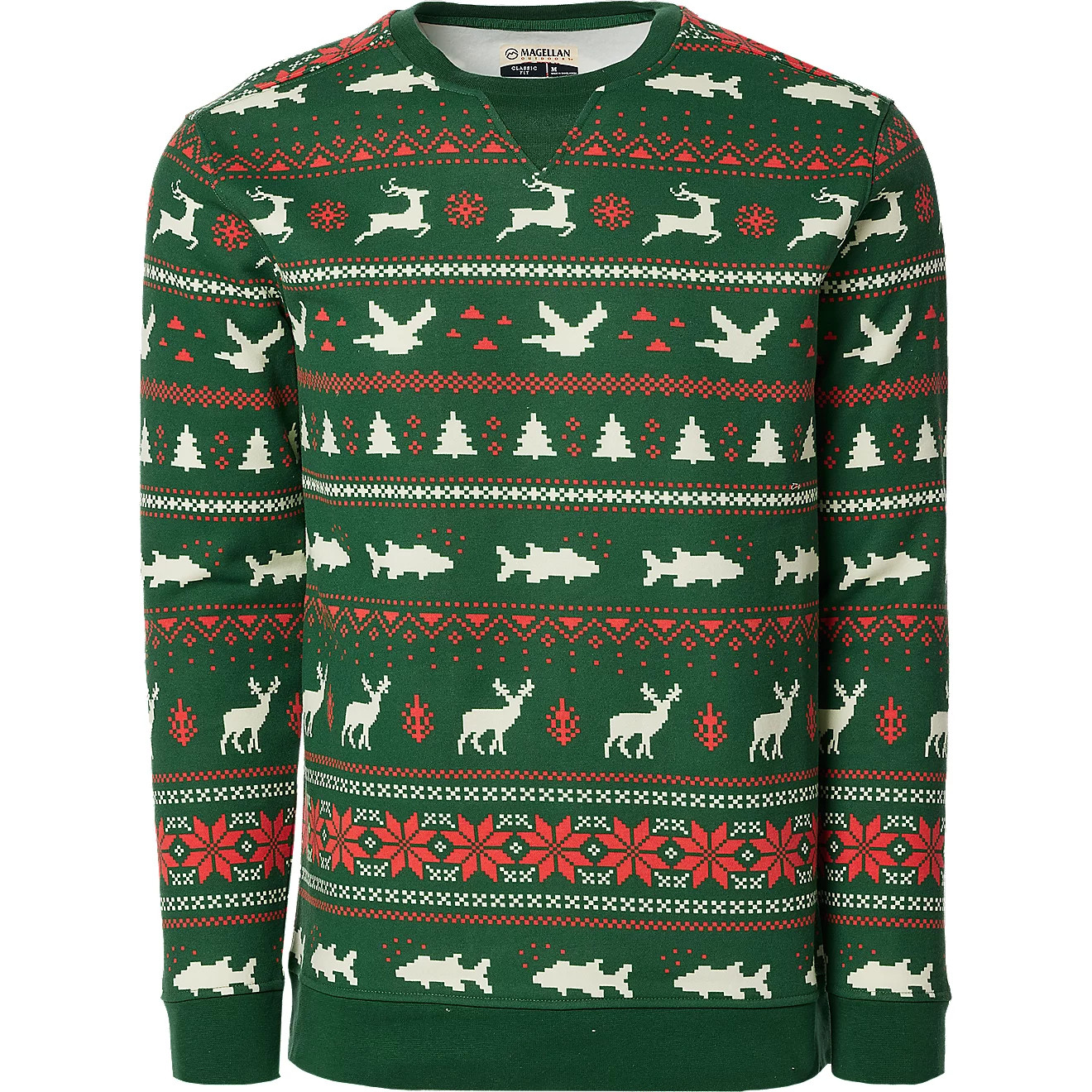 Magellan Outdoors Men’s Holiday Fleece Crew Neck Sweatshirt | Academy Sports + Outdoors
