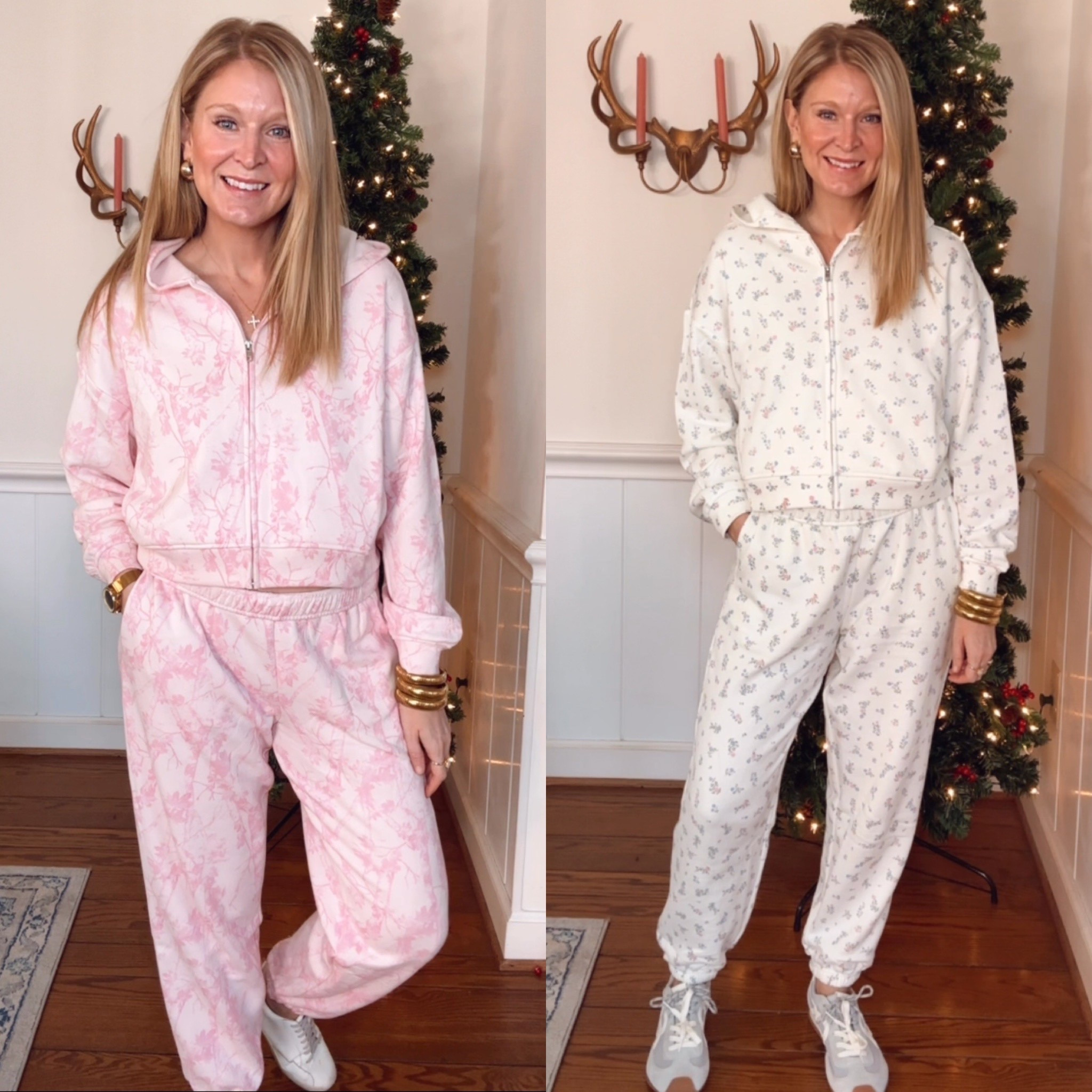 Love these cute new sets from Walmart! In a L in the top and L in the bottoms but need my normal size M in the pants. 
