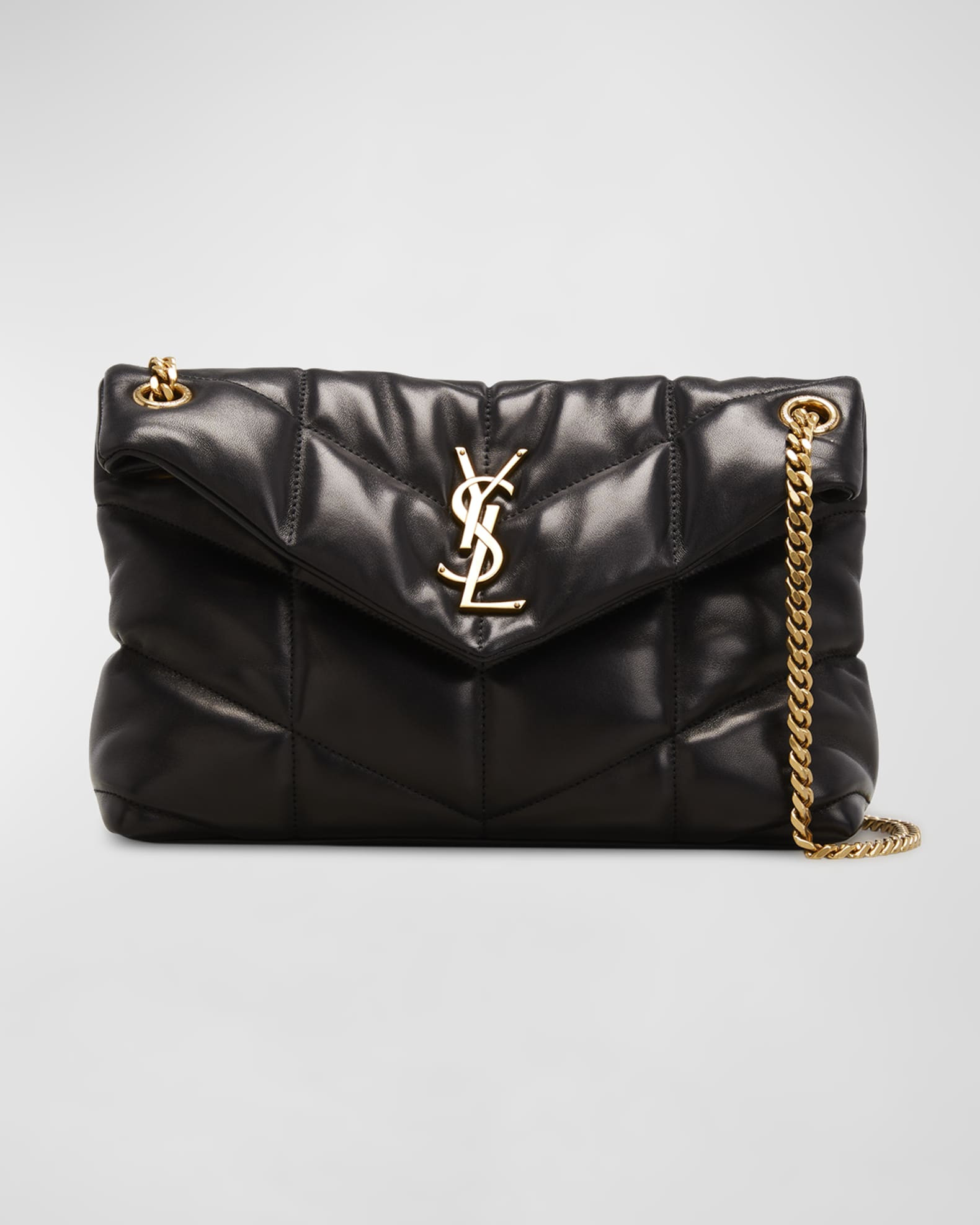 Saint Laurent Lou Puffer Small YSL Shoulder Bag in Quilted Leather | Neiman Marcus