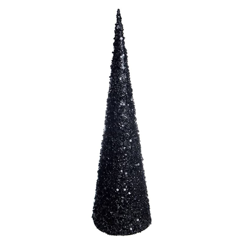Black Glittered Cone Tree, 30" | At Home