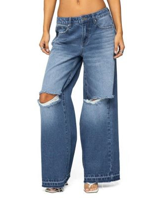 Xenia Distressed Low Rise Jeans | Bloomingdale's (US)
