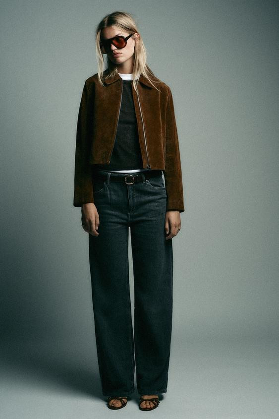 100% LEATHER SHORT JACKET | Zara US