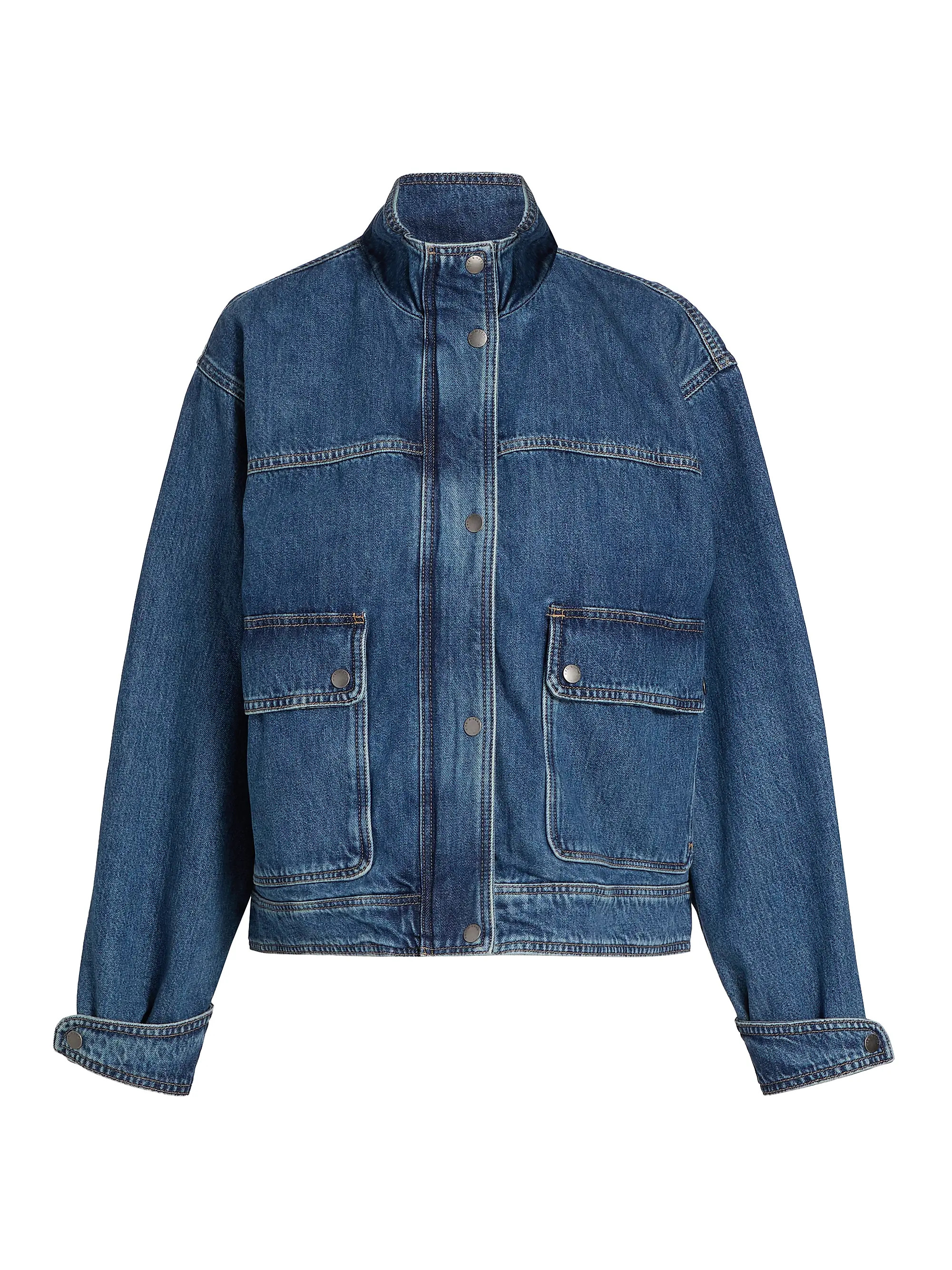 rag & bone Sophia Stand Collar Denim Jacket | Saks Fifth Avenue | Saks Fifth Avenue