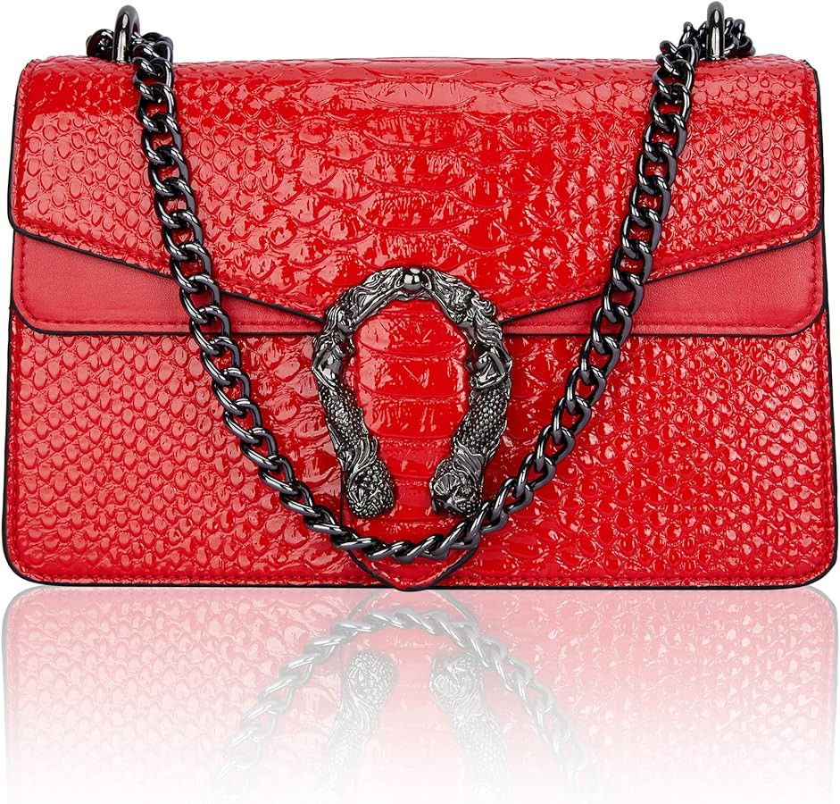 Aiqudou Crossbody Bag and Satchel Purse for Women - Fashion Snake Print Chain Purse Luxury PU Lea... | Amazon (US)