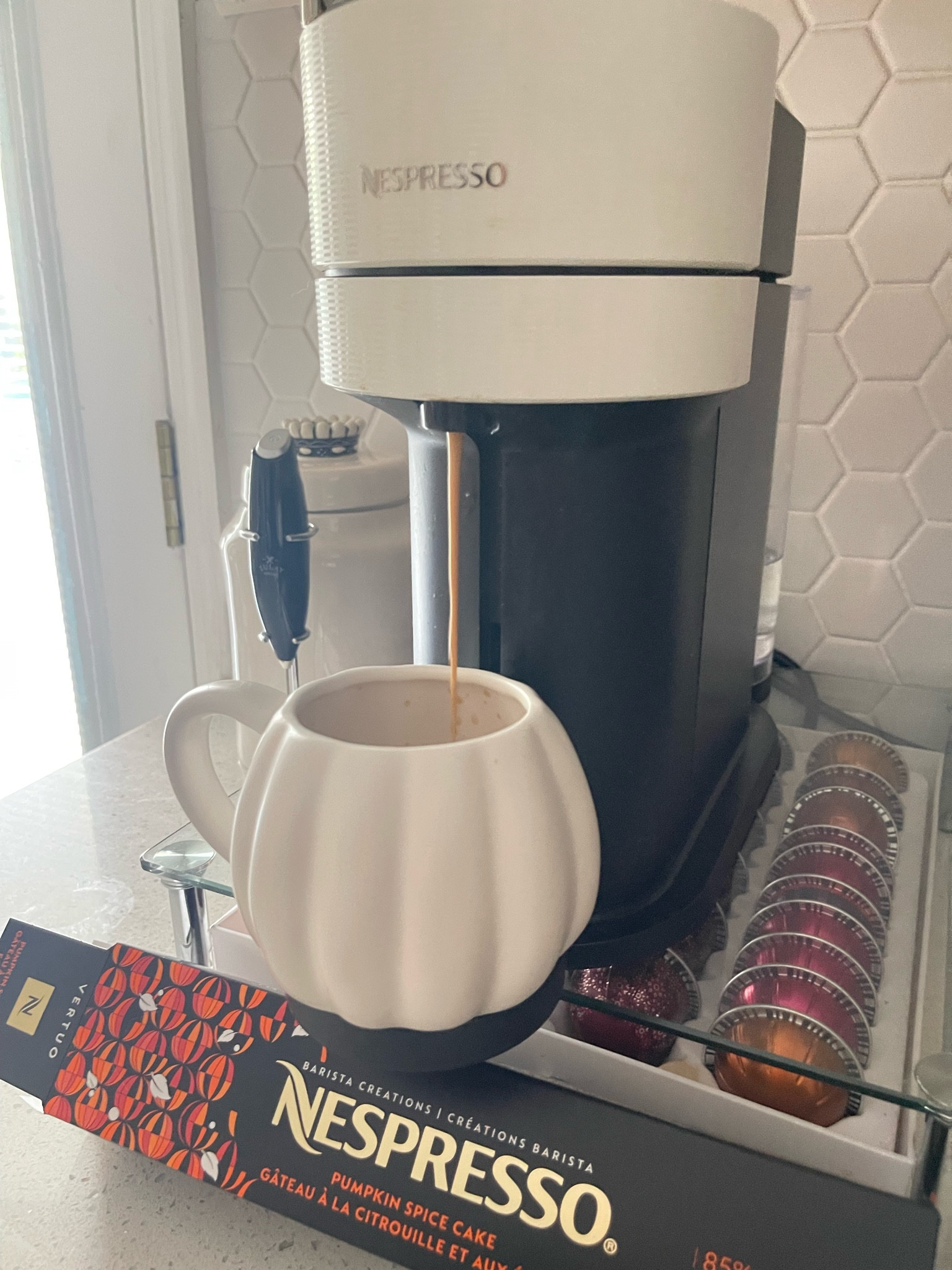 fall morning essentials: cozy autumn pumpkin mug, nespresso vertuo with pumpkin spice cake pods, milk frother and more! 

#LTKhome #LTKHalloween #LTKSeasonal