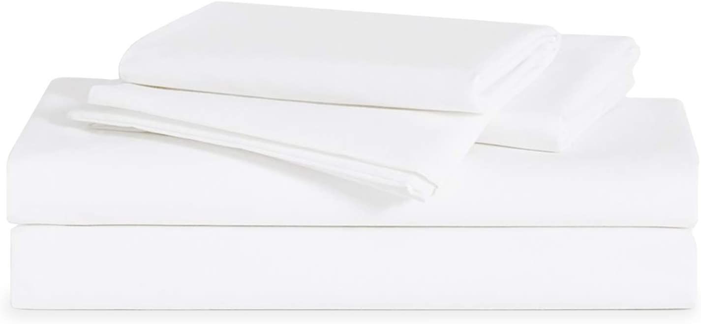 Brooklinen Luxe Core Sheet Set for Queen Size Bed, Solid White - 4 Piece Set (1 Fitted Sheet, 1 F... | Amazon (US)