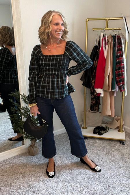 Such an easy holiday look. Great for teachers or casual work wear 
Use LISAXSPANX on jeans. Wearing PM

#LTKfindsunder50 #LTKHoliday #LTKstyletip
