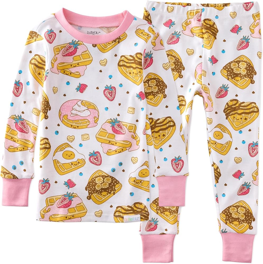 Zen Snug-fit 2-Piece Pajamas 100% Organic Cotton Long Sleeve for Girls | Amazon (US)