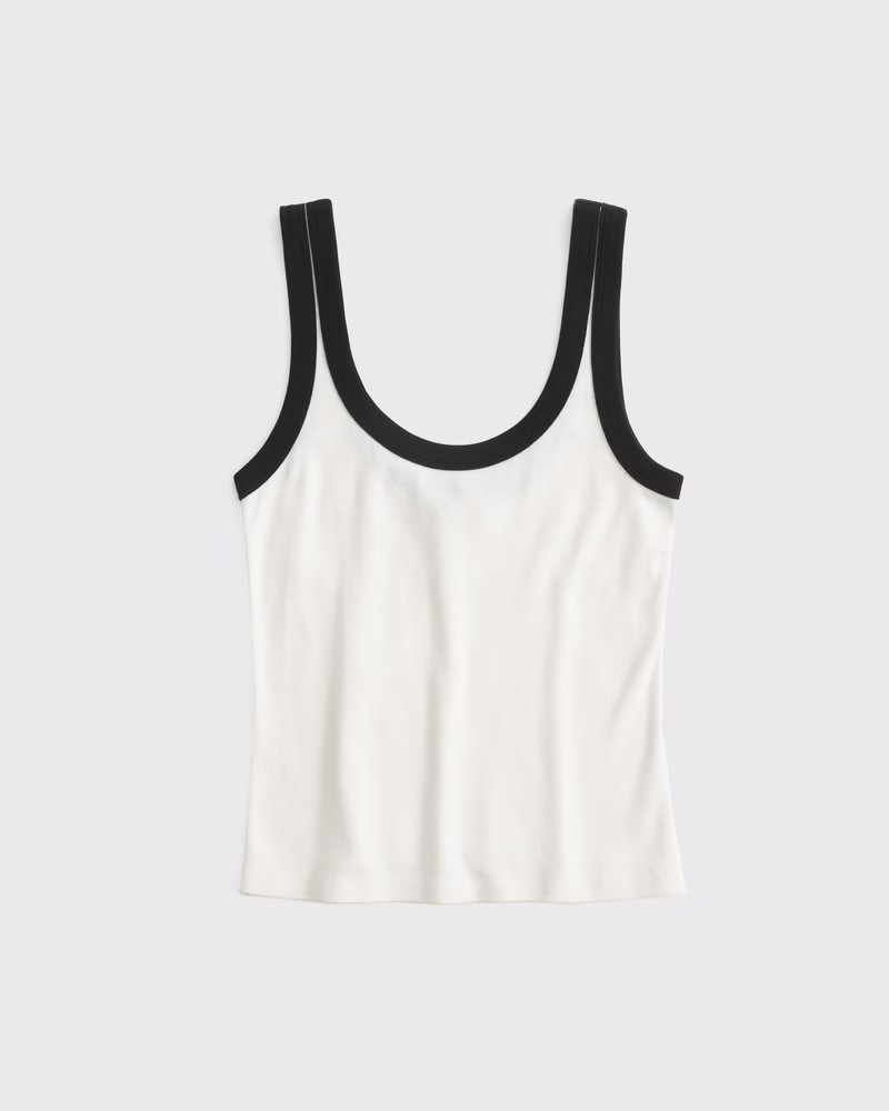 Vintage-Style Rib Tuckable Scoopneck Tank | Abercrombie & Fitch (US)