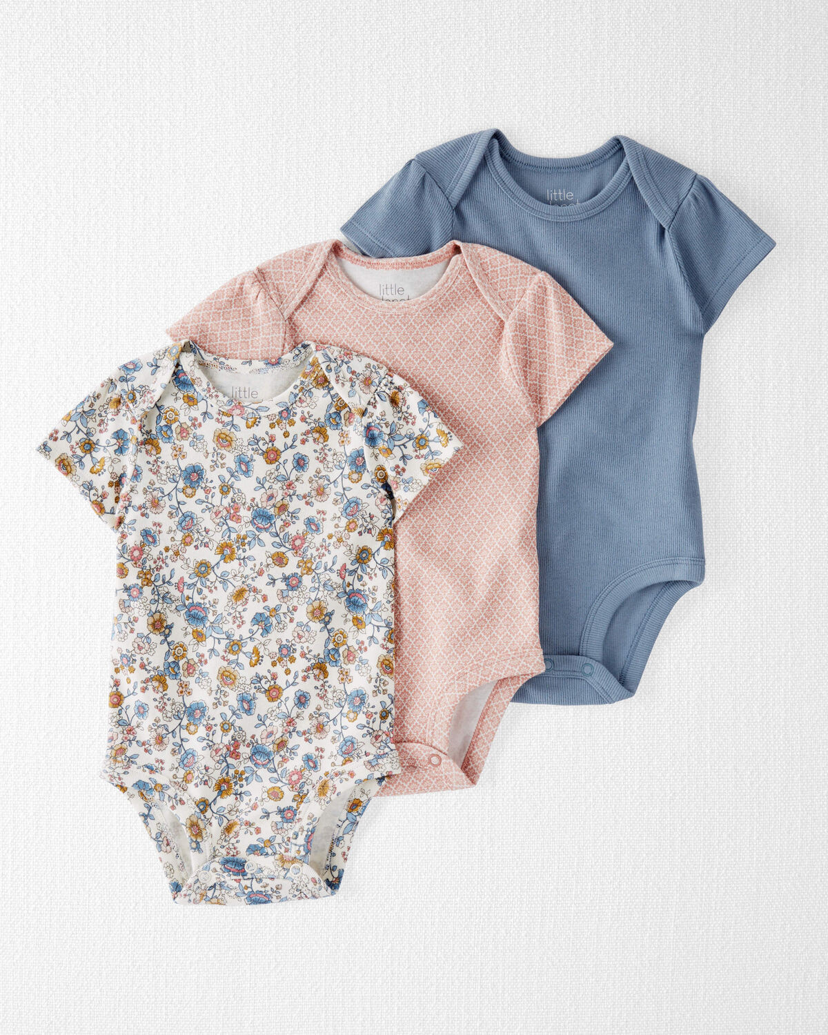 Damask Floral Baby 3-Pack Organic Cotton Rib Bodysuits | carters.com | Carter's