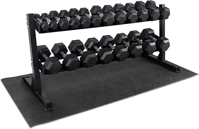 WF Athletic Supply Rubber Coated Hex Dumbbell Set, Multiple Choices Available - Dumbbells with Ra... | Amazon (US)