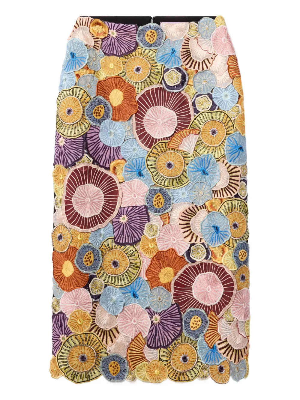 embroidered midi pencil skirt | Farfetch Global