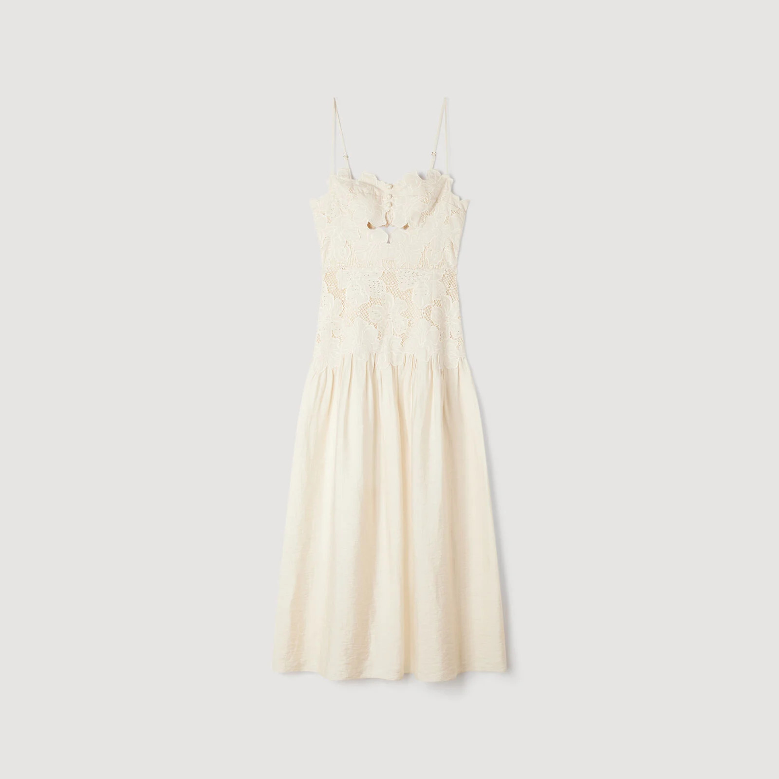 Guipure midi dress | Sandro US | Sandro-Paris US