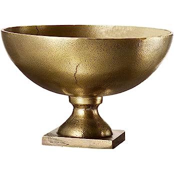 Serene Spaces Living Antique Brass Pedestal Bowl, Vintage Wedding Centerpiece, Fruit, Treats Hold... | Amazon (US)