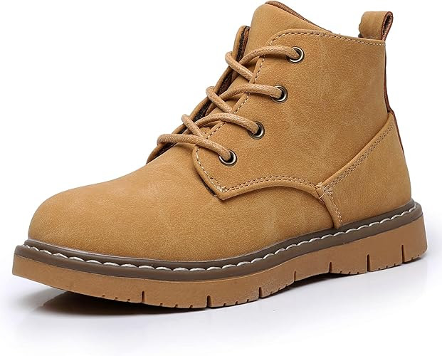 Ahannie Boys Boots Toddler Kids Work Boots Outdoor Casual Side Zipper Ankle Shoes(Toddler/Little ... | Amazon (US)