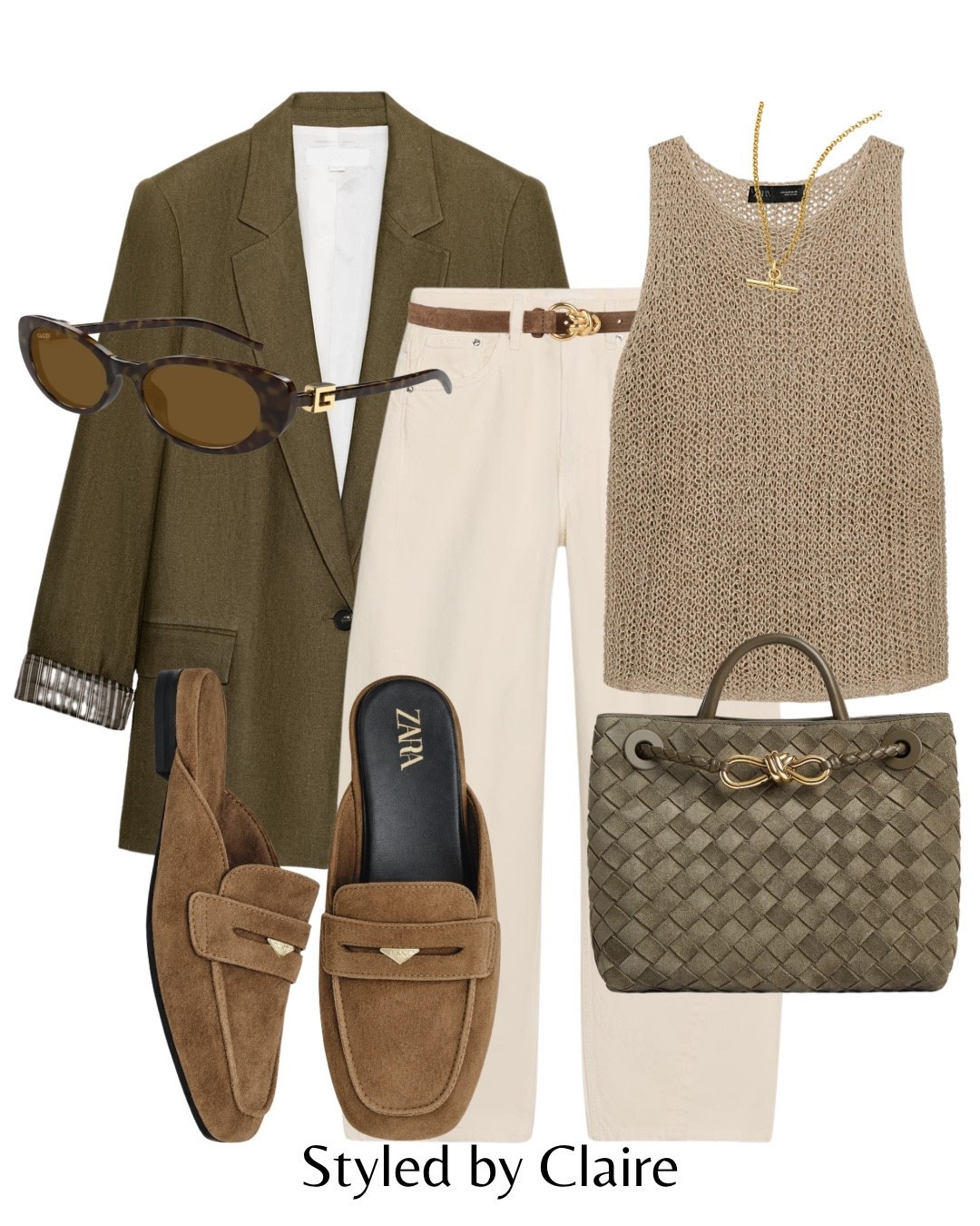THE BARGAIN SUEDE MULES❤️‍🔥 currently on Zara special prices offer 40% off!
Tags: khaki blazer olive green baggy balloon barrel jeans cream belt gold hardware bottega venetta andamio bag linen woven crochet knit top sunglasses fashion city break chic women’s style capsule wardrobe elevated basics kits spring trends 

#LTKspringtrends #LTKootd #LTKspring