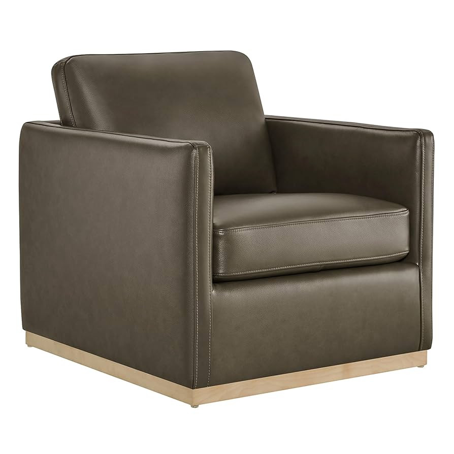 CHITA Genuine Leather Swivel Accent Chair, FSC Certified Mid Century Modern Arm Chair for Living ... | Amazon (US)
