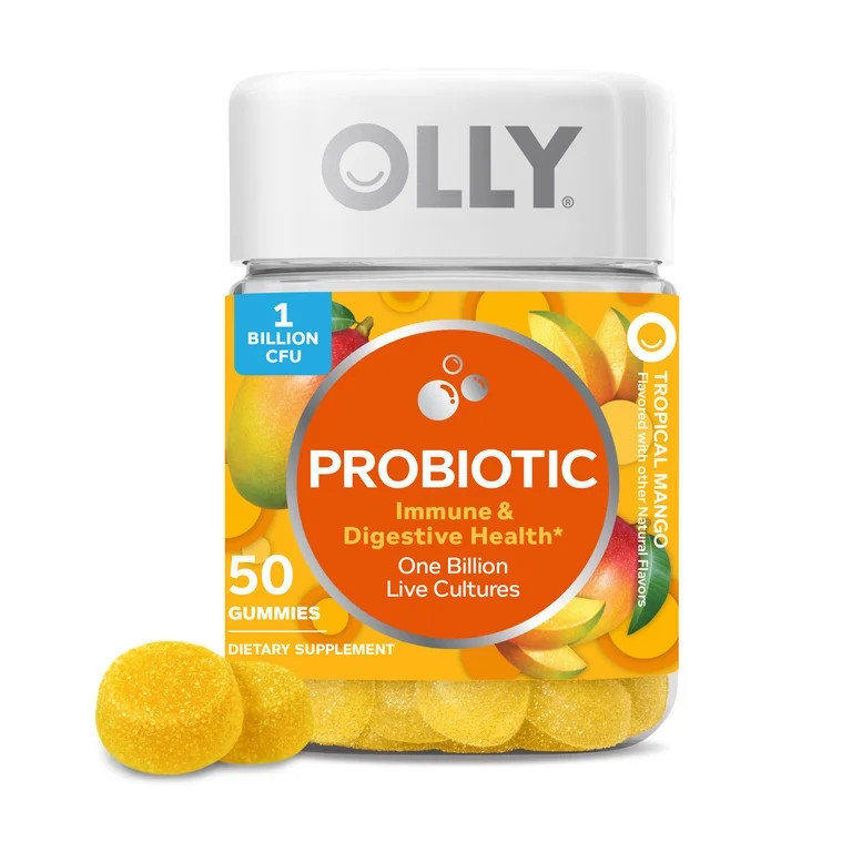 OLLY Probiotic Gummy, Immune & Digestive Health, Probiotic Supplement, Mango Flavor, 50 Ct | Walmart (US)