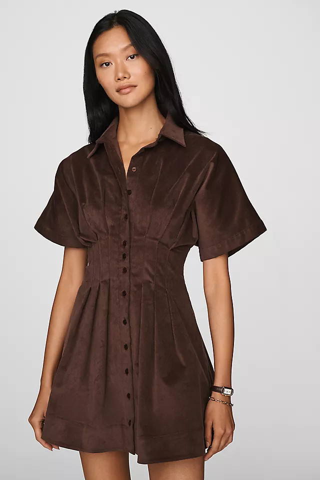 Tobie Corduroy Mini Shirtdress | Anthropologie (US)