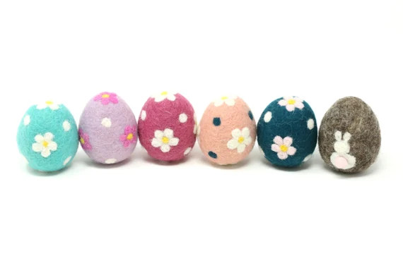 Flower Felt Eggs  Flower Eggs  Easter Felt Eggs  Easter | Etsy | Etsy (US)