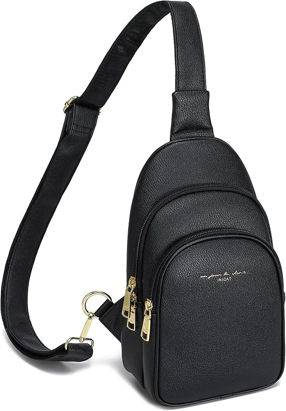 Small Crossbody Sling Bags Faux Leather Fanny Packs Purses for Women Everyday & Travel | Amazon (US)