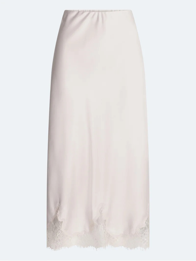 Scoop Women's Midi Slip Skirt with Lace Trim, Sizes XS-XXL | Walmart (US)
