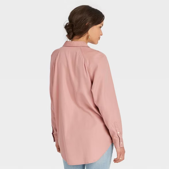 Women's Raglan Long Sleeve Button-Down Shirt - Universal Thread™ | Target