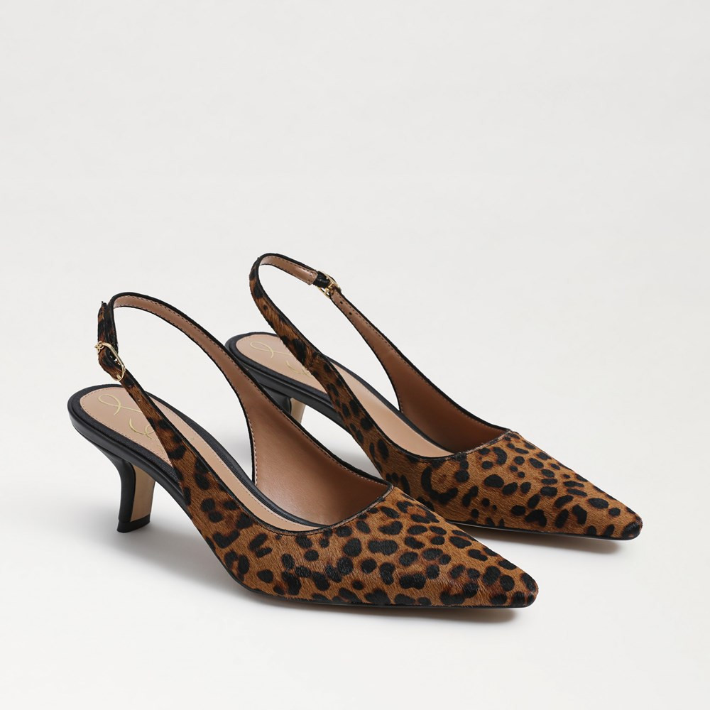 Bianka Slingback Pump Leopard Brahma Hair Leather | Sam Edelman