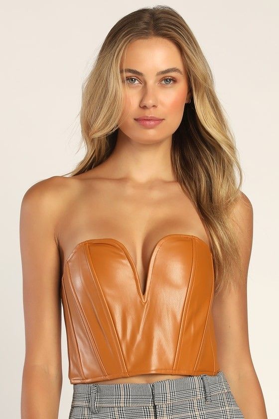 Vegan Leather Bustier Top | Corset Top Outfit Summer Fall going out outfits fall going out tops fall | Lulus (US)
