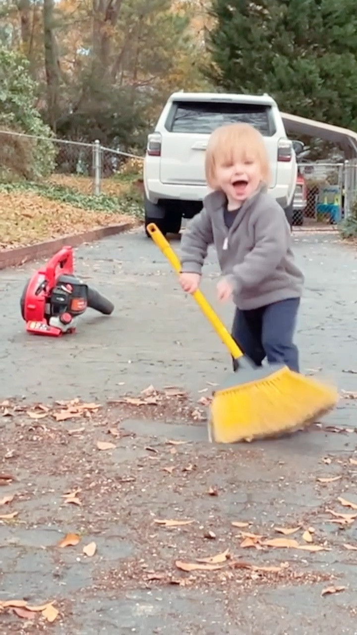 also this afternoon after church events, our little helper wanted 
to help “dada” blow off the driveway - and our sweet 
neighbor took these videos 🥹🫶🏽🍂🍁 #priceless 

ps. it’s the “drop the broom 🧹 and run” for me 🥹😂 hahaa 
when he was ready to play with his puppy bestie 🐶

#LTKfamily #LTKhome #LTKbaby