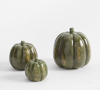 Glossy Green Pumpkin | Pottery Barn (US)