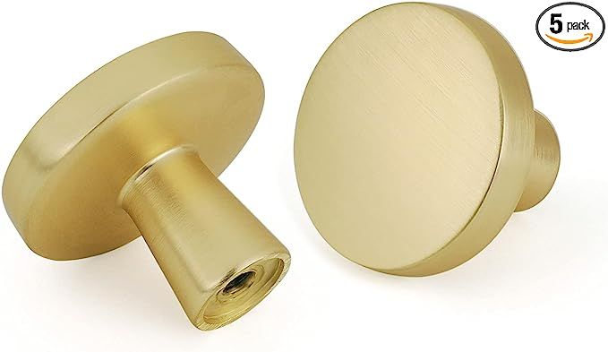 goldenwarm 5pcs Gold Cabinet Knobs Brushed Brass Cabinet Knobs Modern Cabinet Hardware - LS5310GD... | Amazon (US)
