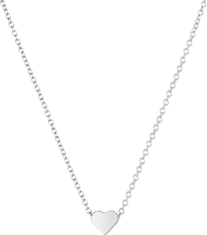 Tiny Gold Heart Choker Necklace,Dainty Cute Heart Pendant Necklace,CZ Necklaces for Girls and Wom... | Amazon (US)