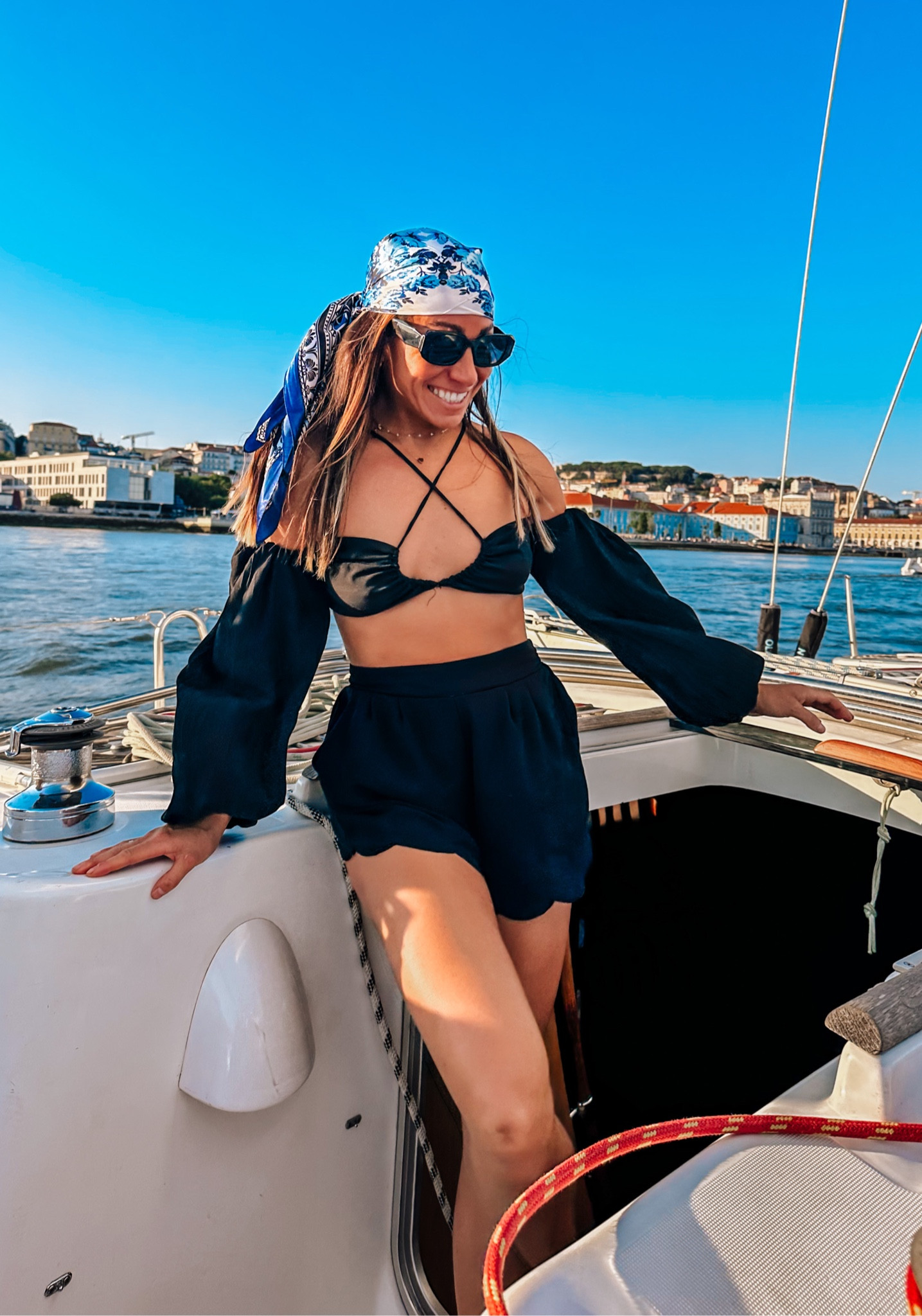 European boat outfit! It can get a little chilly in the evenings in Europe on the water, so this was the perfect summer outfit to keep a tad warm and look trendy! 

#LTKtravel #LTKeurope #LTKxPrimeDay