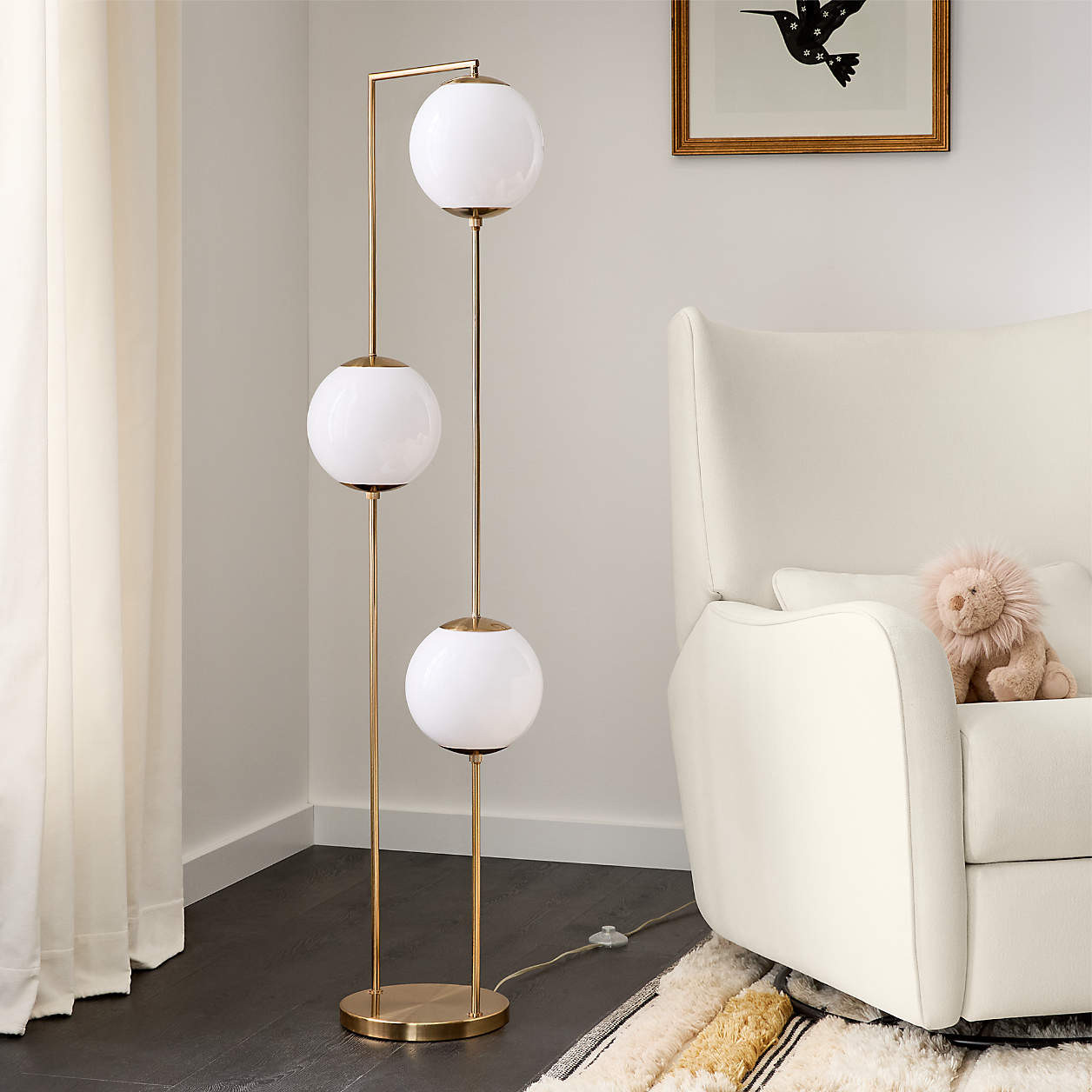 Cosmos Gold Metal 3-Lamp Kids Floor Lamp + Reviews | Crate & Kids | Crate & Barrel