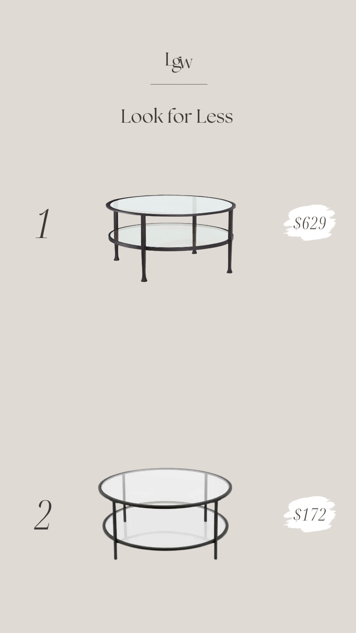 Look for Less — round glass coffee table

#LTKSaleAlert #LTKStyleTip #LTKHome