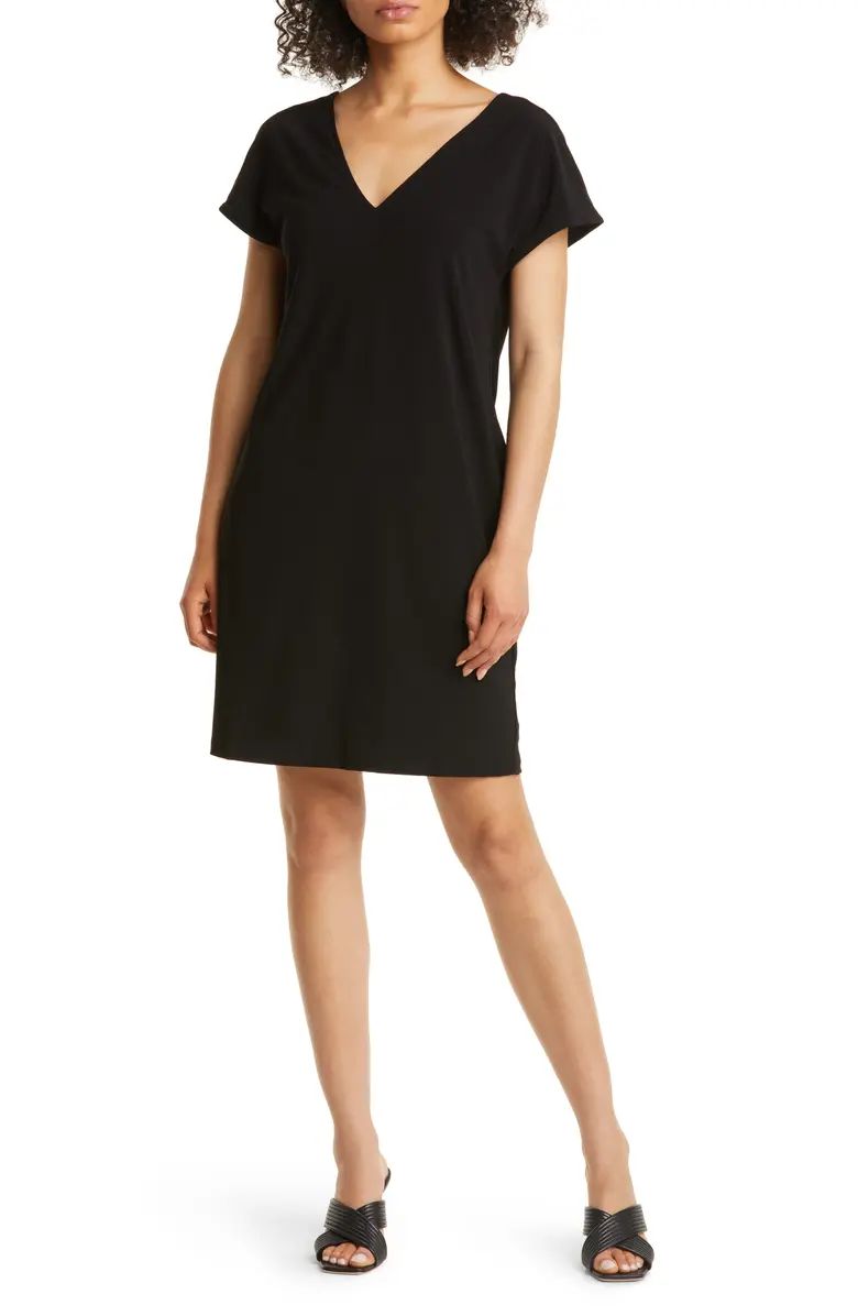 Halogen® V-Neck Dolman Sleeve T-Shirt Dress | Nordstrom | Nordstrom