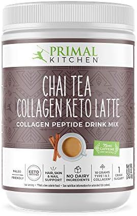 Primal Kitchen Collagen Keto Latte Powder, Chai Tea, Collagen Peptide Drink Mix, 8.55 Ounces | Amazon (US)