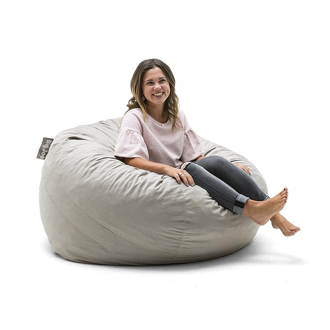 Big Joe 0010659 Foam Filled Bean Bag Chair, Large, Oat Lenox | Amazon (US)