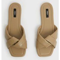 ONLY Stone Cross Strap Sliders New Look | New Look (UK)
