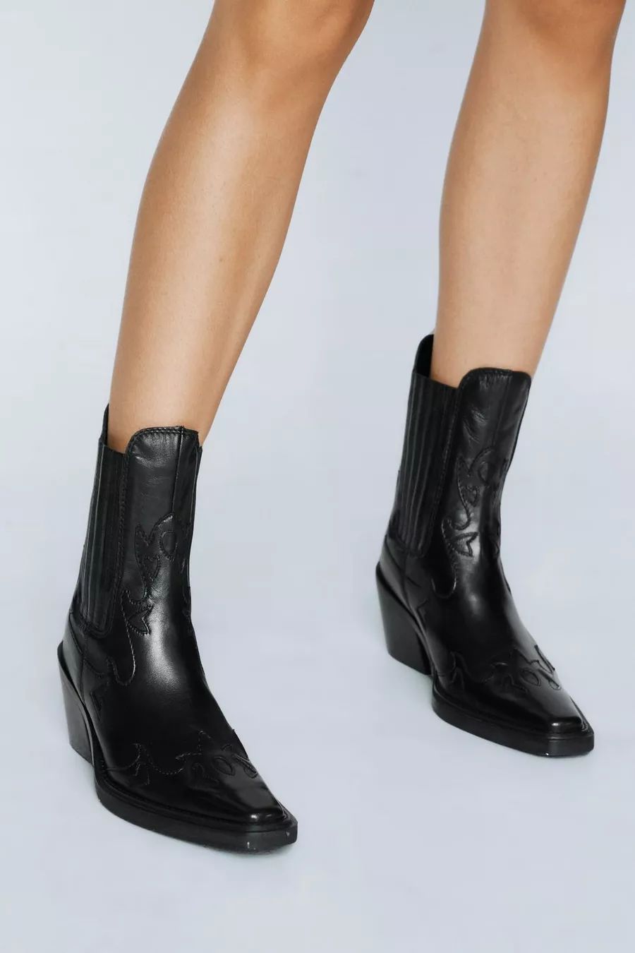 Leather Ankle Western Boot | Nasty Gal (US)