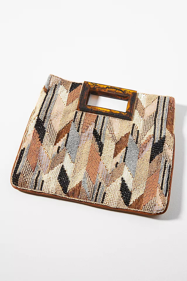 Geometric Beaded Clutch | Anthropologie (US)