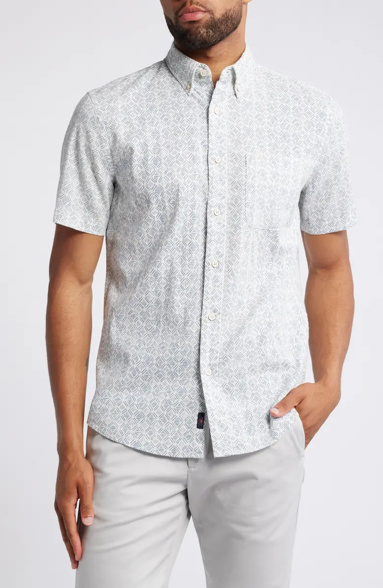 Faherty Breeze Short Sleeve Linen Blend Button-Up Shirt | Nordstrom | Nordstrom