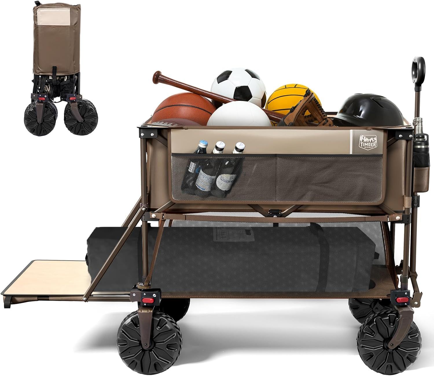 TIMBER RIDGE 400L Large Capacity Folding Double Decker Wagon, 54" Extra Long Extender Wagon Cart,... | Amazon (US)