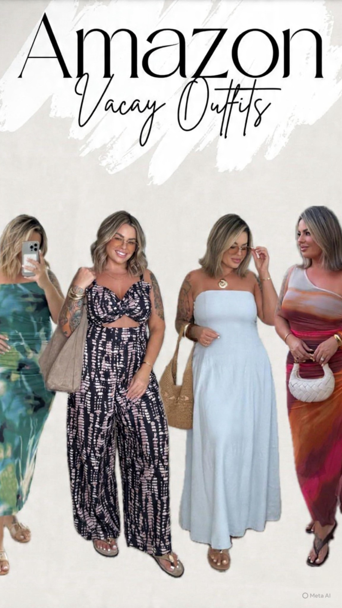 all size L , also linked my bra and cakes, brown hat is old no link,gold clutch linked similar. All other bags & shoes no link sorry.


#amazonfashion #vacaydresses #summerdresses #amazonfinds #midsizestyle #curvestyle #effortlessstyle #beachoutfits #vacationstyle #amazonstyle #ootdinspo #styleinspo #summerstyle #ltkstyle #flatteringfits