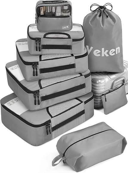 Veken 8 Set Packing Cubes for Suitcases, Travel Bag Organizers for Carry on Luggage, Suitcase Org... | Amazon (US)