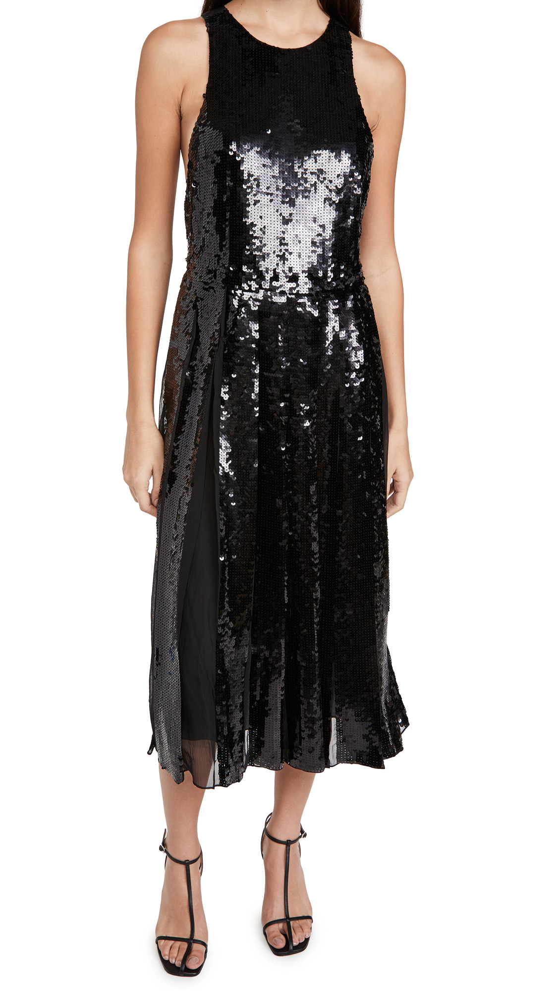Tibi Eclair Sequin Beading Halter Dress | Shopbop