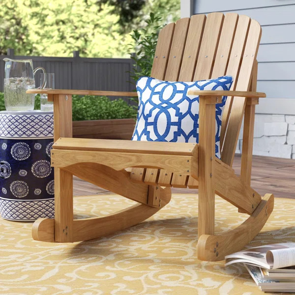 Oxfordshire Solid Wood Rocking Adirondack Chair | Wayfair North America
