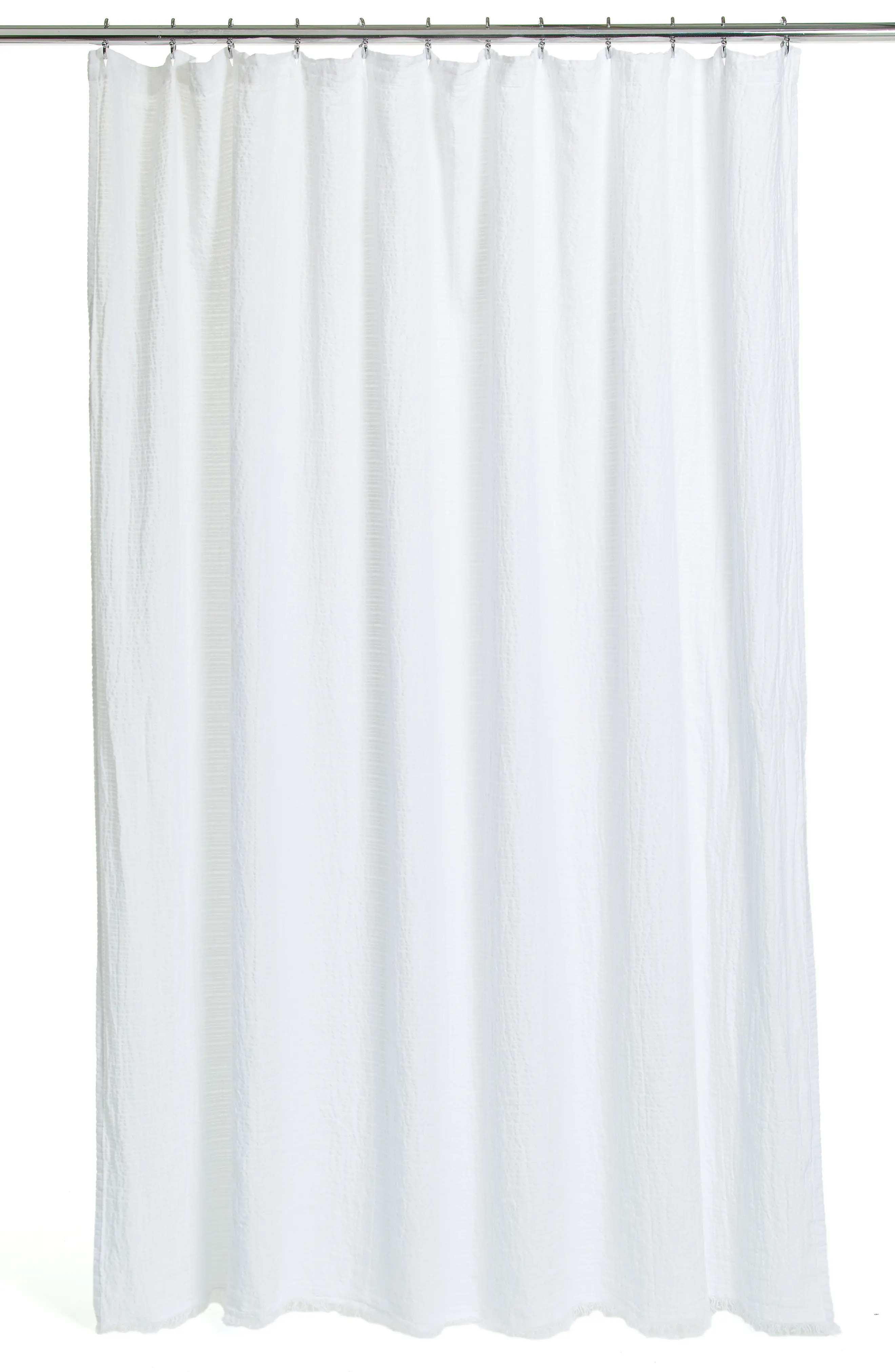 Nordstrom Crinkled Linen Shower Curtain in White at Nordstrom | Nordstrom
